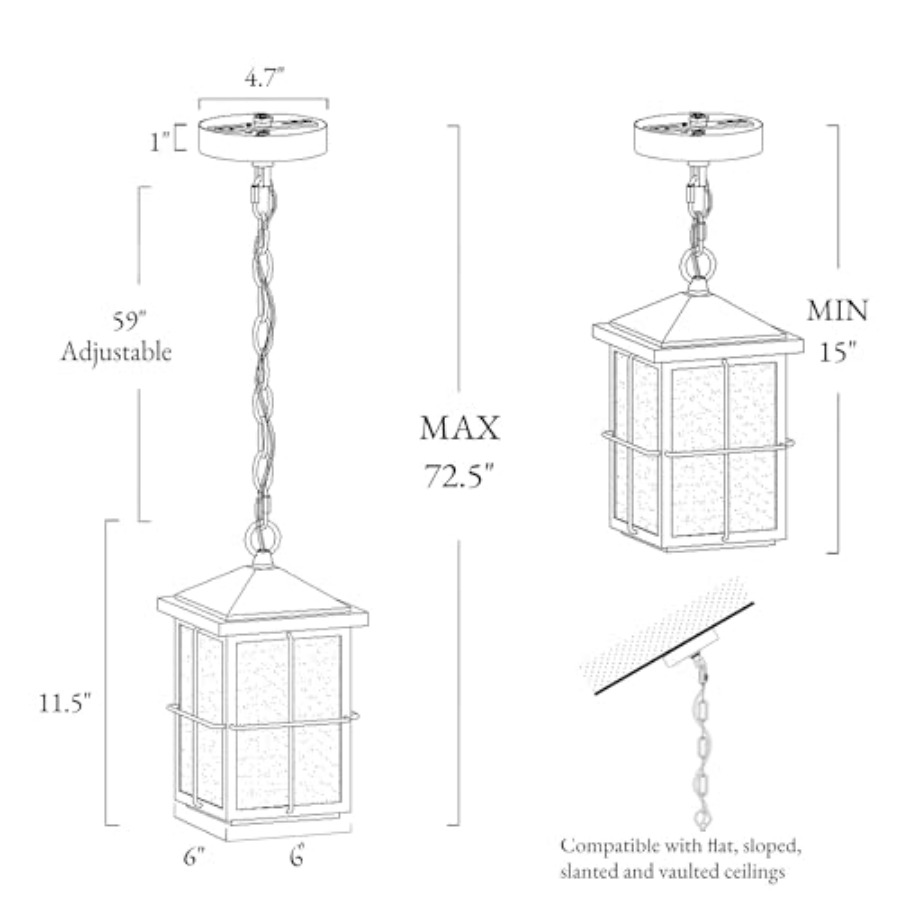 Outdoor Pendant Light Fixture, - Outdoor Lighting Black review and price