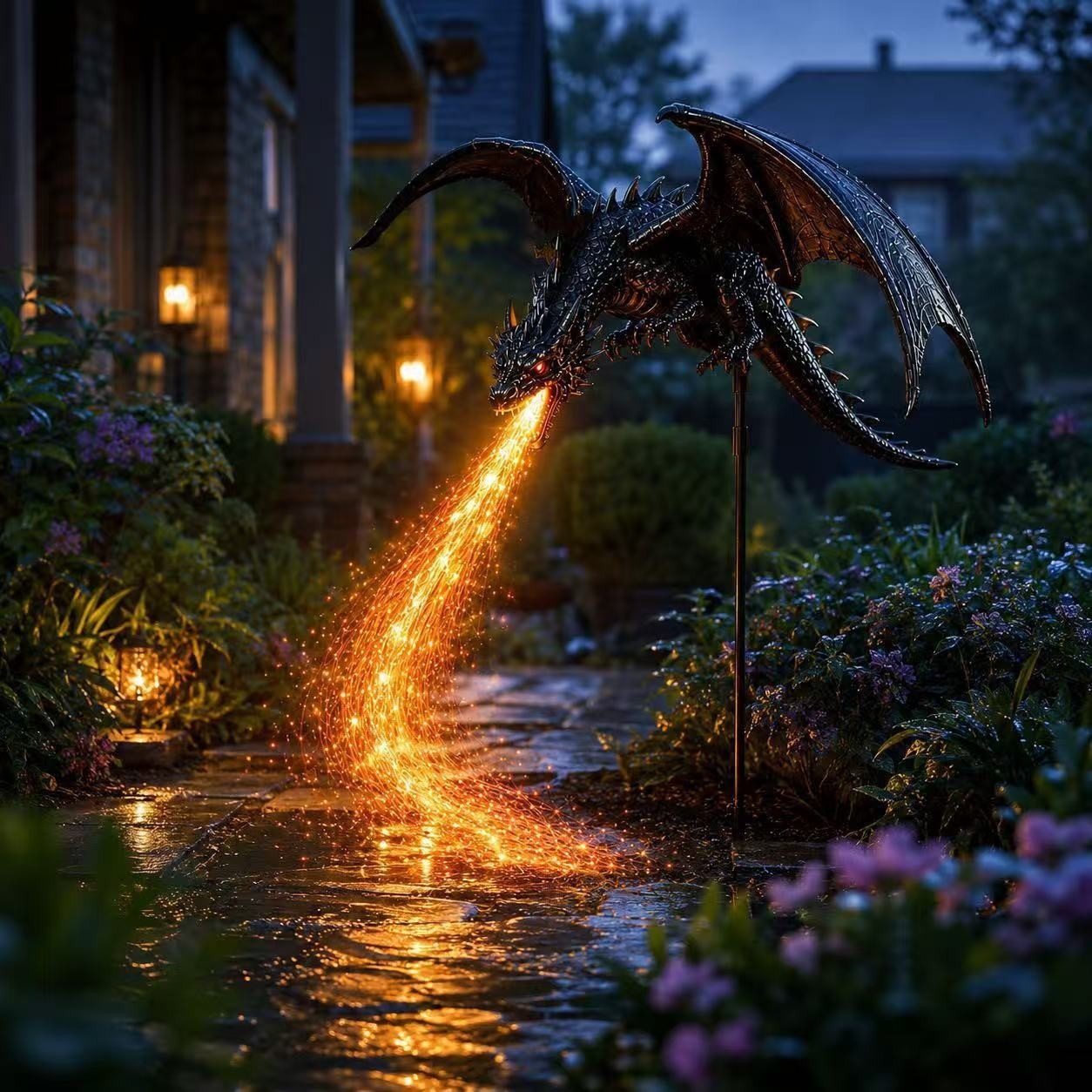 Solar Dragon Fire Garden Light - Outdoor Lighting Pathway review and price